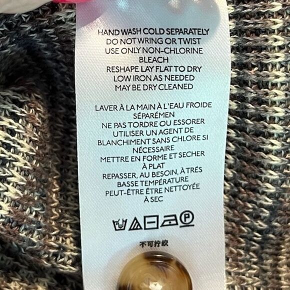 FREE PEOPLE Mercury Henley Sweater Gray Multi Women’s Size Medium - Picture 7 of 7